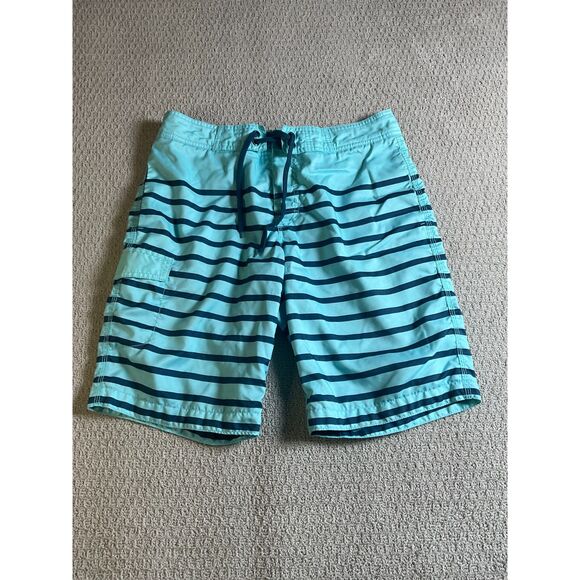 Old Navy Men’s Swim Trunks Blue Striped‎ Board Shorts Size Medium - Picture 1 of 5